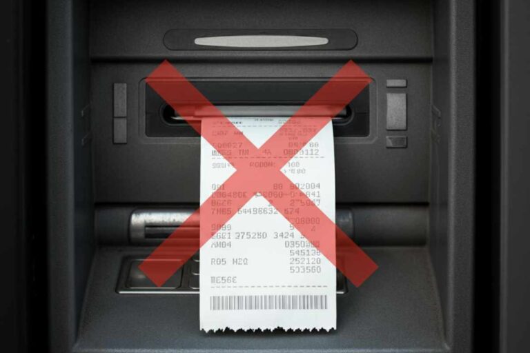 Non stampare lo scontrino del bancomat